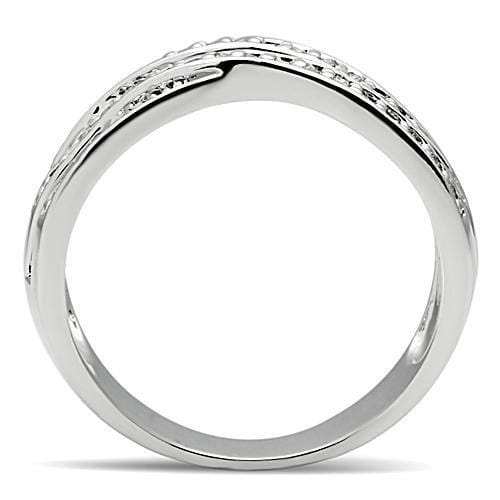 3W131 - Rhodium Brass Ring with AAA Grade CZ in Clear - Alamode - Flyclothing LLC
