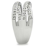 3W131 - Rhodium Brass Ring with AAA Grade CZ in Clear - Alamode - Flyclothing LLC