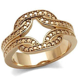 3W1336 - IP Rose Gold(Ion Plating) Brass Ring with AAA Grade CZ in Metallic Light Gold - Alamode - Flyclothing LLC