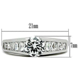 3W133 - Rhodium Brass Ring with AAA Grade CZ in Clear - Alamode - Flyclothing LLC