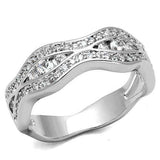 3W1345 - Rhodium Brass Ring with AAA Grade CZ in Clear - Alamode - Flyclothing LLC