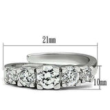 3W134 - Rhodium Brass Ring with AAA Grade CZ in Clear - Alamode - Flyclothing LLC
