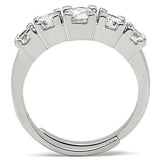 3W134 - Rhodium Brass Ring with AAA Grade CZ in Clear - Alamode - Flyclothing LLC