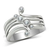 3W135 - Rhodium Brass Ring with AAA Grade CZ in Clear - Alamode - Flyclothing LLC