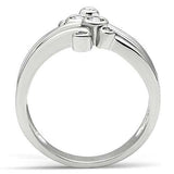 3W135 - Rhodium Brass Ring with AAA Grade CZ in Clear - Alamode - Flyclothing LLC
