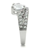 3W136 - Rhodium Brass Ring with AAA Grade CZ in Clear - Alamode - Flyclothing LLC