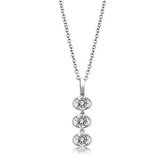 3W1373 - Rhodium 925 Sterling Silver Chain Pendant with AAA Grade CZ in Clear - Alamode - Flyclothing LLC