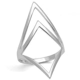 3W1382 - Rhodium 925 Sterling Silver Ring with No Stone - Alamode - Flyclothing LLC