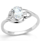 3W1388 - Rhodium 925 Sterling Silver Ring with AAA Grade CZ in Clear - Alamode - Flyclothing LLC