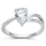 3W1389 - Rhodium 925 Sterling Silver Ring with AAA Grade CZ in Clear - Alamode - Flyclothing LLC