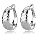 3W1399 - Rhodium Brass Earrings with No Stone - Alamode - Flyclothing LLC