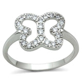 3W139 - Rhodium Brass Ring with AAA Grade CZ in Clear - Alamode - Flyclothing LLC