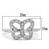 3W139 - Rhodium Brass Ring with AAA Grade CZ in Clear - Alamode - Flyclothing LLC