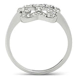 3W139 - Rhodium Brass Ring with AAA Grade CZ in Clear - Alamode - Flyclothing LLC