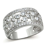 3W141 - Rhodium Brass Ring with AAA Grade CZ in Clear - Alamode - Flyclothing LLC
