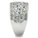 3W141 - Rhodium Brass Ring with AAA Grade CZ in Clear - Alamode - Flyclothing LLC