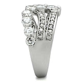 3W142 - Rhodium Brass Ring with AAA Grade CZ in Clear - Alamode - Flyclothing LLC
