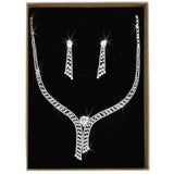 3W1434 - Rhodium Brass Jewelry Sets with AAA Grade CZ in Clear - Alamode - Flyclothing LLC