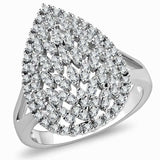 3W1436 - Rhodium Brass Ring with AAA Grade CZ in Clear - Alamode - Flyclothing LLC