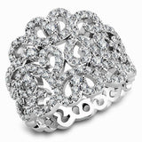 3W1439 - Rhodium Brass Ring with AAA Grade CZ in Clear - Alamode - Flyclothing LLC