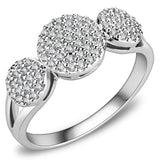 3W1440 - Rhodium Brass Ring with AAA Grade CZ in Clear - Alamode - Flyclothing LLC