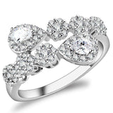 3W1441 - Rhodium Brass Ring with AAA Grade CZ in Clear - Alamode - Flyclothing LLC