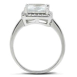 3W144 - Rhodium Brass Ring with AAA Grade CZ in Clear - Alamode - Flyclothing LLC