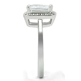 3W144 - Rhodium Brass Ring with AAA Grade CZ in Clear - Alamode - Flyclothing LLC