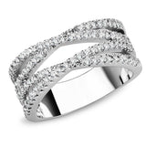 3W1450 - Rhodium Brass Ring with AAA Grade CZ in Clear - Alamode - Flyclothing LLC