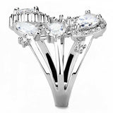 3W1454 - Rhodium Brass Ring with AAA Grade CZ in Clear - Alamode - Flyclothing LLC