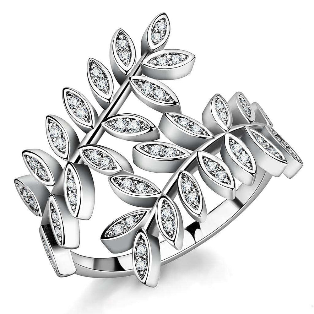 3W1457 - Rhodium Brass Ring with AAA Grade CZ in Clear - Alamode - Flyclothing LLC