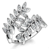 3W1457 - Rhodium Brass Ring with AAA Grade CZ in Clear - Alamode - Flyclothing LLC