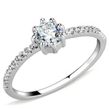 3W1460 - Rhodium Brass Ring with AAA Grade CZ in Clear - Alamode - Flyclothing LLC
