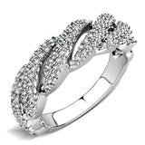 3W1468 - Rhodium Brass Ring with AAA Grade CZ in Clear - Alamode - Flyclothing LLC