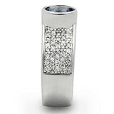 3W146 - Rhodium Brass Ring with Synthetic Synthetic Glass in Light Sapphire - Alamode - Flyclothing LLC