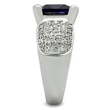 3W148 - Rhodium Brass Ring with AAA Grade CZ in Amethyst - Alamode - Flyclothing LLC