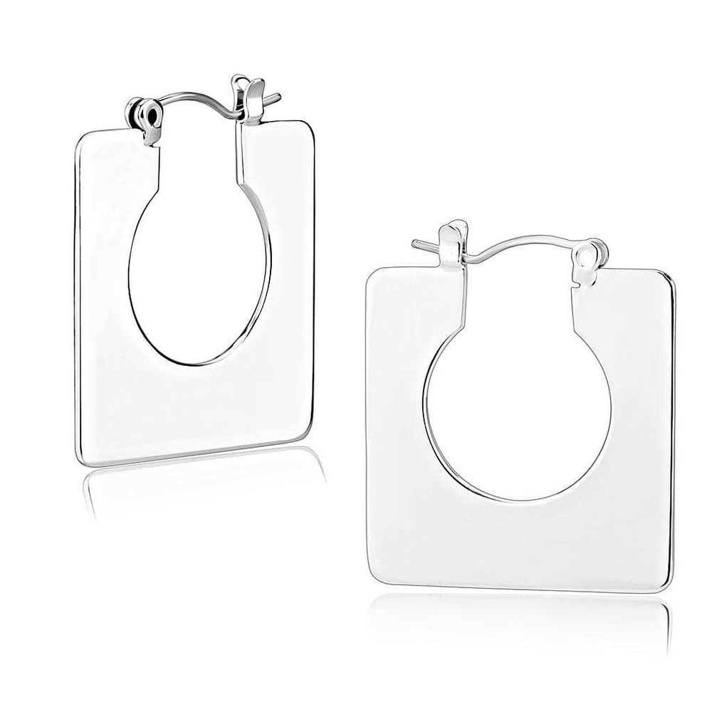 3W1500 - Rhodium Brass Earrings with No Stone - Alamode - Flyclothing LLC