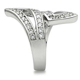 3W150 - Rhodium Brass Ring with AAA Grade CZ in Clear - Alamode - Flyclothing LLC