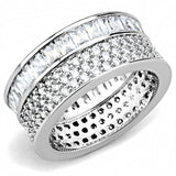 3W1520 - Rhodium Stainless Steel Ring with AAA Grade CZ in Clear - Alamode - Flyclothing LLC
