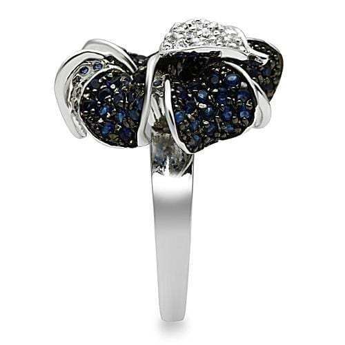 3W153 - Rhodium + Ruthenium Brass Ring with AAA Grade CZ in Montana - Alamode - Flyclothing LLC