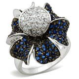 3W153 - Rhodium + Ruthenium Brass Ring with AAA Grade CZ in Montana - Alamode - Flyclothing LLC