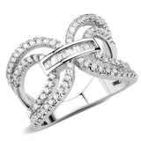 3W1541 - Rhodium Brass Ring with AAA Grade CZ in Clear - Alamode - Flyclothing LLC