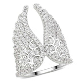 Alamode Rhodium Brass Ring with AAA Grade CZ in Clear - Alamode - Flyclothing LLC