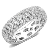 3W1550 - Rhodium Brass Ring with AAA Grade CZ in Clear - Alamode - Flyclothing LLC