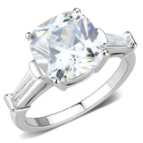 3W1561 - Rhodium Brass Ring with AAA Grade CZ in Clear - Alamode - Flyclothing LLC