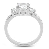 3W1571 - Rhodium Brass Ring with AAA Grade CZ in Clear - Alamode - Flyclothing LLC