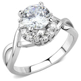 3W1575 - Rhodium Brass Ring with AAA Grade CZ in Clear - Alamode - Flyclothing LLC