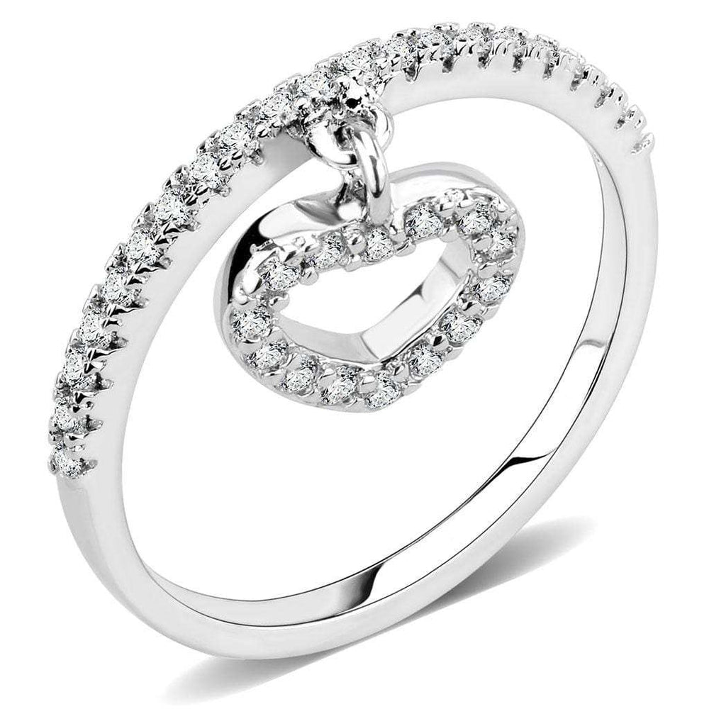 3W1579 - Rhodium Brass Ring with AAA Grade CZ in Clear - Alamode - Flyclothing LLC