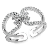 3W1583 - Rhodium Brass Ring with AAA Grade CZ in Clear - Alamode - Flyclothing LLC