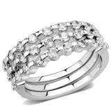 3W1595 - Rhodium Brass Ring with AAA Grade CZ in Clear - Alamode - Flyclothing LLC